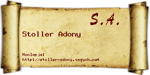 Stoller Adony névjegykártya
